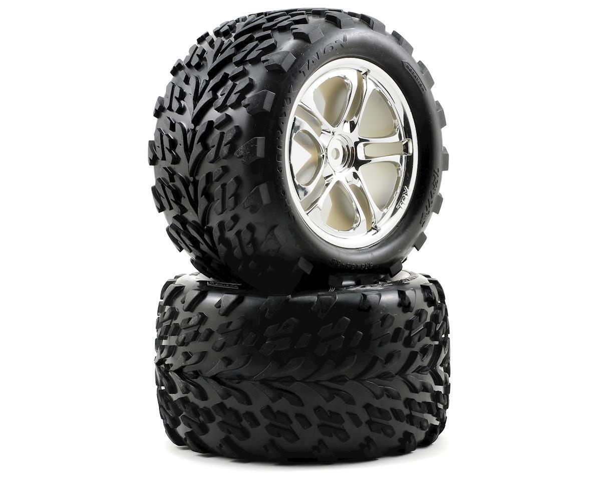 Traxxas Tires & Wheels Glued SS Chrome Talon (Use w/17mm Splined Hubs #5353X) TRA5174