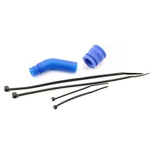 Traxxas Pipe Coupler Molded (Blue) w/Exhaust Deflecter TRA5245