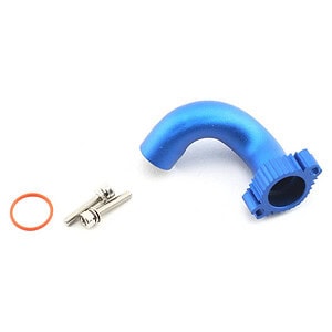 Traxxas Header blue-anodized aluminum (for rear exhaust engines only) (TRX 2.5 2.5R 3.3) TRA5287
