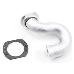 Traxxas Header exhaust (tubular aluminum silver-anodized)/ spring mount (TRX 2.5 2.5 R 3.3) TRA5340X
