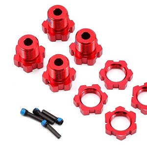 Traxxas Wheel Hubs Splined 17mm (Red) (4) w/Wheel Nuts TRA5353R