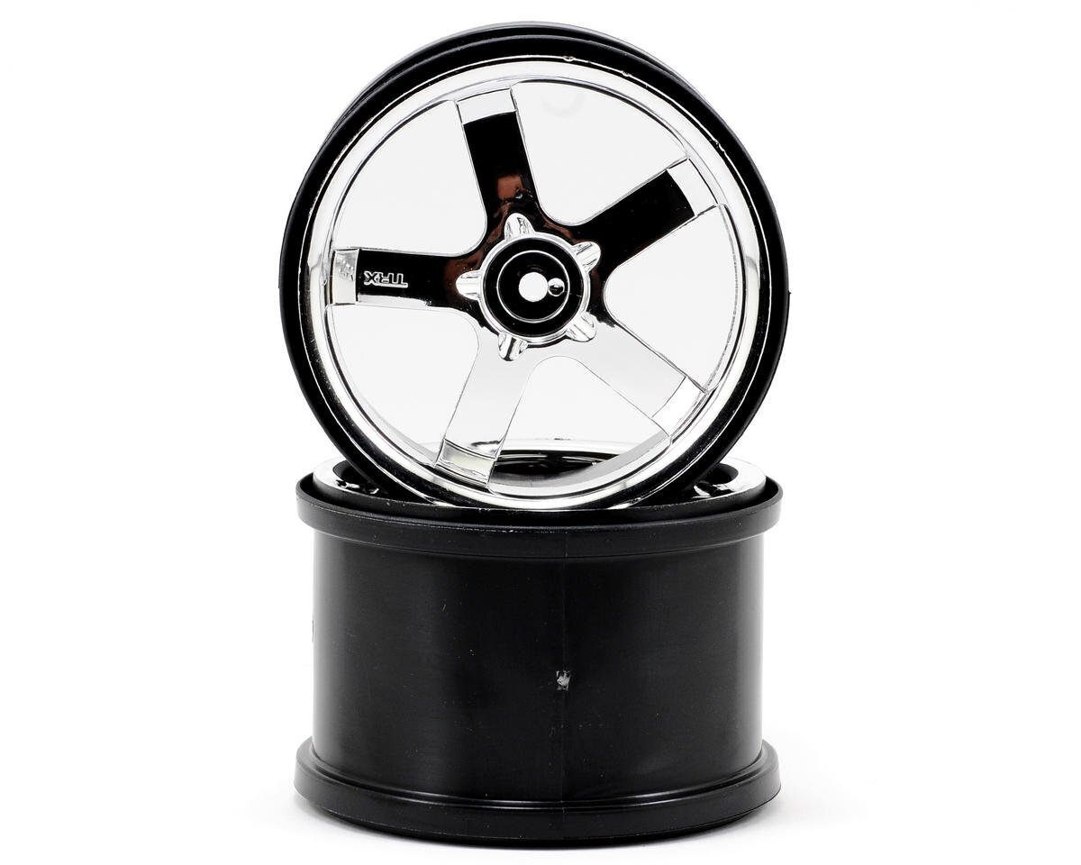 Traxxas Wheels Hurricane 3.8 (chrome) (2) (also fits Maxx series)