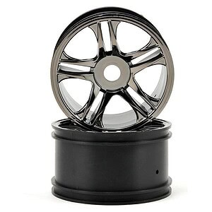Traxxas Wheels split-spoke (black chrome) (rear) (2)