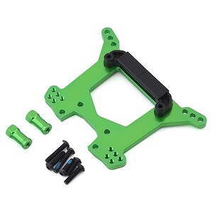 Traxxas Shock tower rear 7075-T6 aluminum (green-anodized) (1)/ body mount bracket (1) TRA6738G