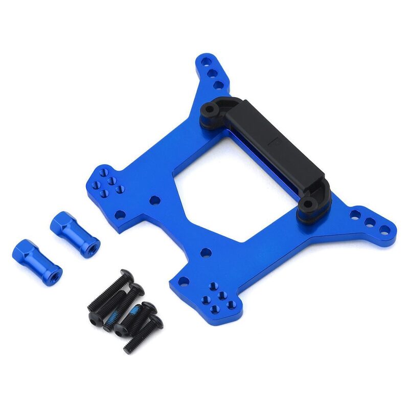 Traxxas Shock tower rear 7075-T6 aluminum (blue-anodized) (1)/ body mount bracket (1) TRA6738X
