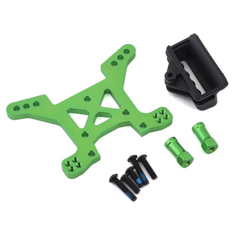 Traxxas Shock tower front 7075-T6 aluminum (green-anodized) (1)/ body mount bracket (1) TRA6739G