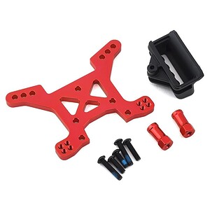 Traxxas Shock tower front 7075-T6 aluminum (red-anodized) (1)/ body mount bracket (1) TRA6739R
