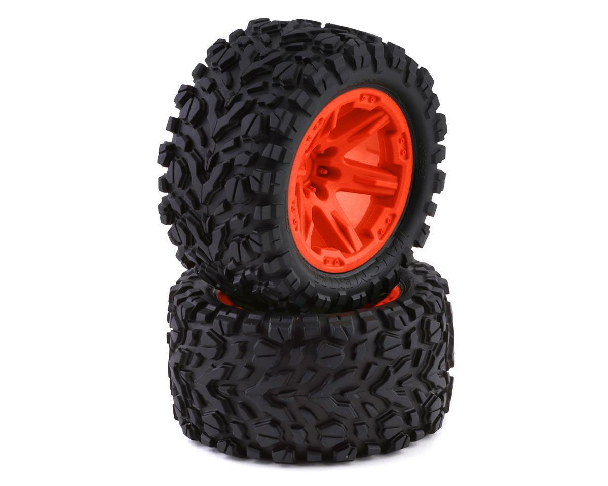 Traxxas Tires and wheels assembled glued (2.8) RXT orange wheels Talon