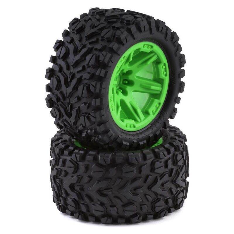 Traxxas Tires and wheels assembled glued (2.8) RXT green wheels Talon EXT tires