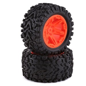 Traxxas Tires & Wheels Glued (2.8) RXT Satin Chrome Talon EXT (2WD Elec Rear TSM) TRA6774A