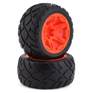 Traxxas Tires and wheels assembled glued (2.8) (RXT orange wheels Anaconda tires foam inserts)