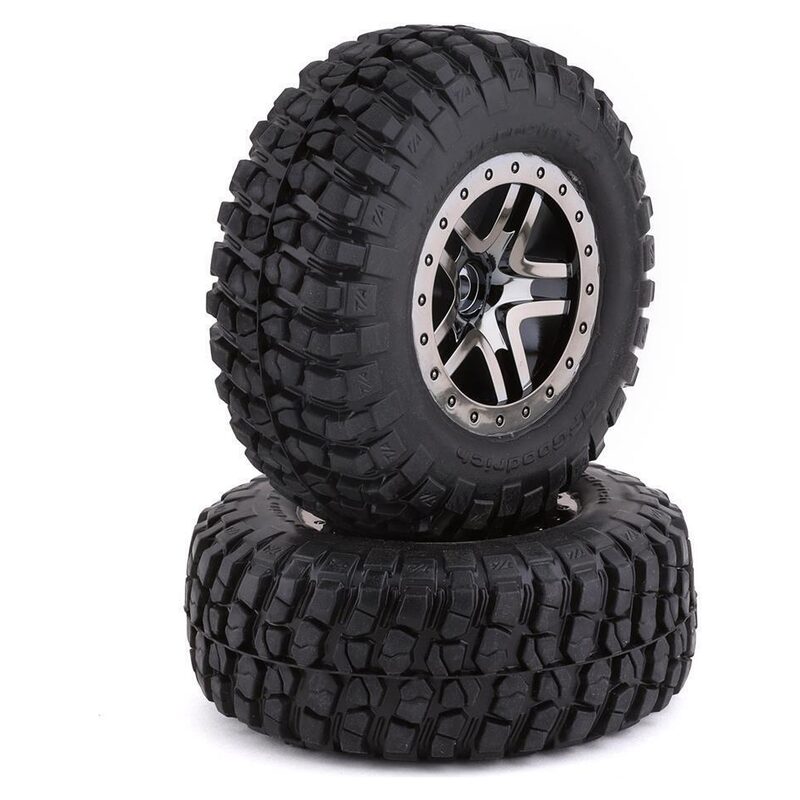 Traxxas BFGoodrich Mud TA Rear Tires (2) (Black Chrome) (S1) w/Split-Spoke Rear Wheel - tra6873t-jpg Traxxas BFGoodrich Mud TA Rear Tires (2) (Black Chrome) (S1) w/Split-Spoke Rear Wheel