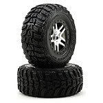 Traxxas Tire and wheel assy glued (2) (4WD front/rear 2WD rear only)