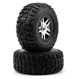 Traxxas Tire and wheel assy glued (2) (4WD front/rear 2WD rear only)
