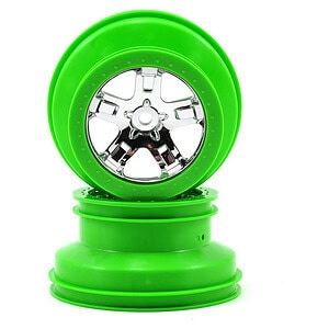 Traxxas Wheels SCT chrome green beadlock style dual profile (2.2 outer 3.0 inner) (2) c