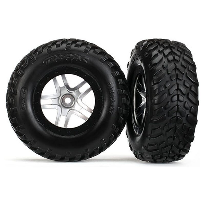Traxxas Tires & Wheels Assembled (2.2 Black Chrome Alias) Bandit Rear Med Comp TRA6892R