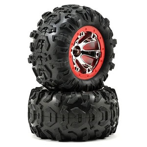Traxxas Tires & Wheels Glued Geode Chrome Yellow Beadlock Canyon AT (Left/Right) TRA7272
