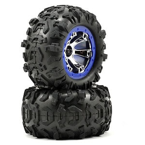 Traxxas Tires & Wheels Glued Geode Chrome Red Beadlock Canyon AT (Left/Right) TRA7274