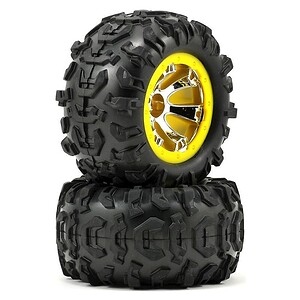 Traxxas Tires & Wheels Glued Green Talon EXT (17mm Splined TSM) TRA7276