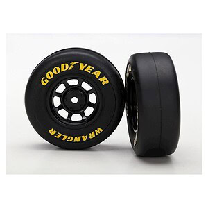 Traxxas Tires and wheels assembled glued (8-spoke wheels black 1.9 Goodyear tires) (2)