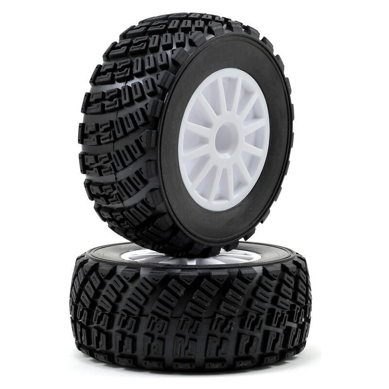 Traxxas Tires and wheels assembled glued (white wheels gravel pattern tires foam inserts) (2) (TSM rated) - tra7473-jpg Traxxas Tires and wheels assembled glued (white wheels gravel pattern tires foam inserts) (2) (TSM rated)