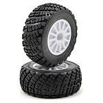 Traxxas Tires and wheels assembled glued (white wheels gravel pattern S1 compound tires foam inserts) (2)