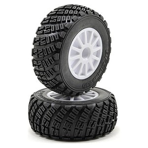 Traxxas Tires and wheels assembled glued (white wheels gravel pattern S1 compound tires foam inserts) (2)