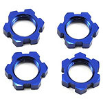 Traxxas Wheel nuts splined 17mm serrated (blue-anodized) (4) TRA7758