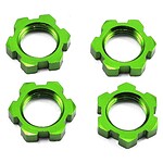 Traxxas Wheel nuts splined 17mm serrated (green-anodized) (4) TRA7758G