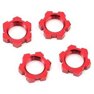 Traxxas Wheel nuts splined 17mm serrated (red-anodized) (4) TRA7758R
