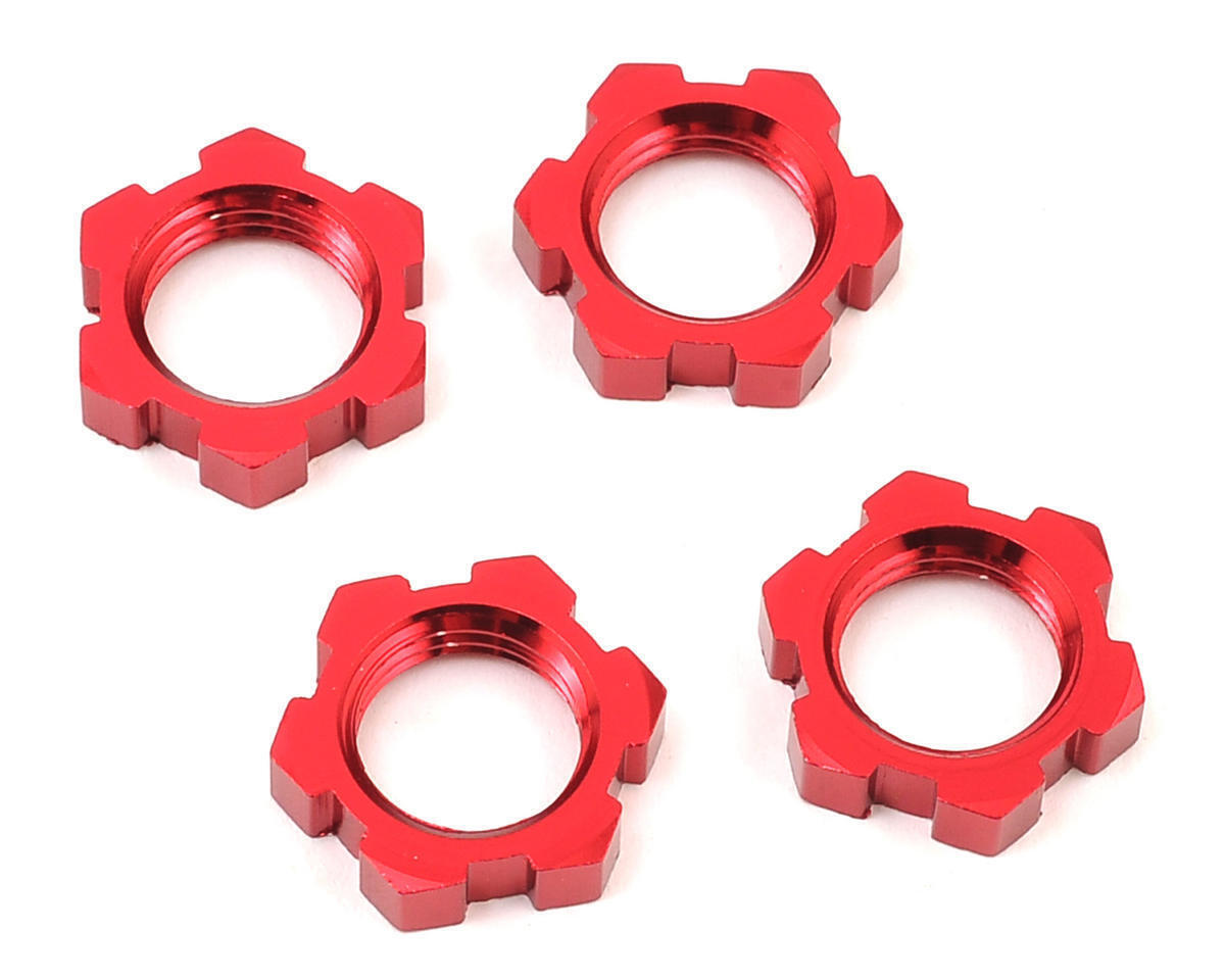 Traxxas Wheel nuts splined 17mm serrated (red-anodized) (4) TRA7758R