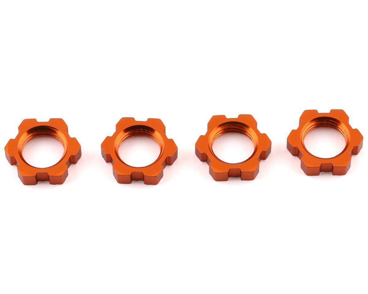 Traxxas Wheel nuts splined 17mm serrated (orange-anodized) (4) TRA7758T