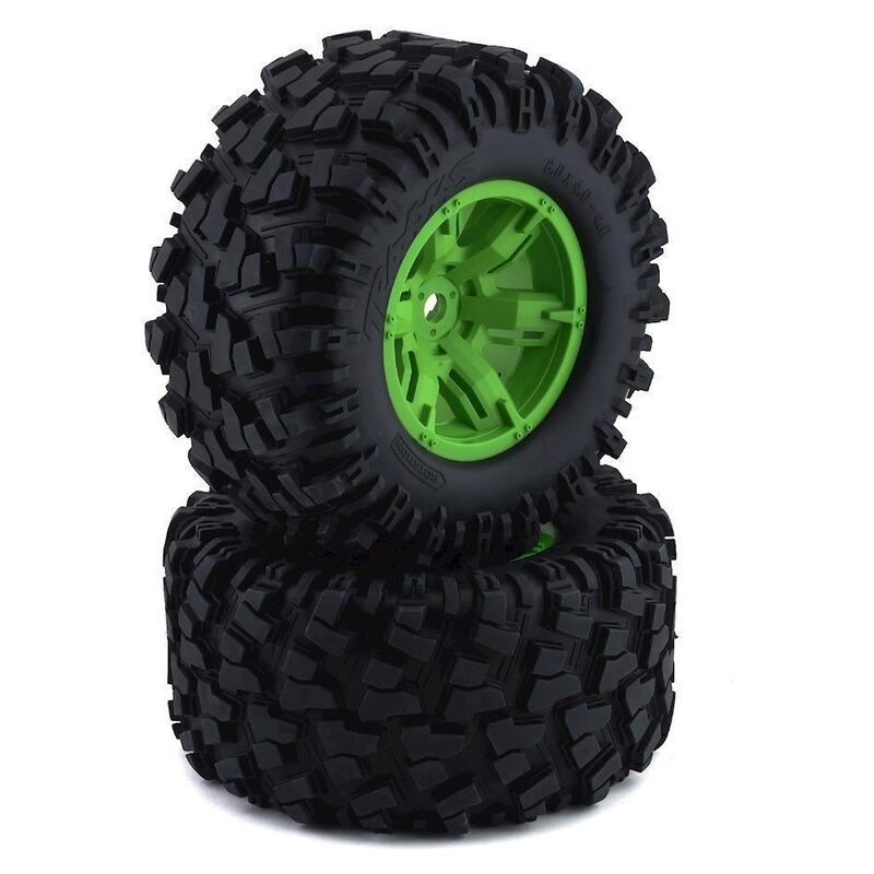 Traxxas Tires & Wheels Glued X-Maxx Green Maxx AT (Left/Right) TRA7772G