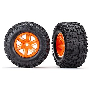 Traxxas Tires & Wheels Glued X-Maxx Orange Maxx AT (Left/Right) TRA7772T