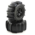 Traxxas Tires & Wheels Glued X-Maxx Black Paddle (Left/Right) TRA7773