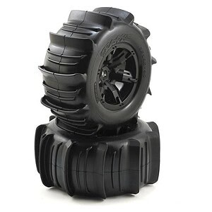 Traxxas Tires & Wheels Glued X-Maxx Black Paddle (Left/Right) TRA7773