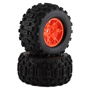 Traxxas Tires & Wheels Glued X-Maxx Orange Sledgehammer (Left/Right) TRA7774T