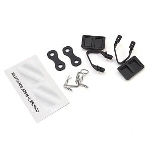 Traxxas Mirrors side black (left and right)/ retainers (2)/ body clips (4) (fits #8010 body) TRA8073