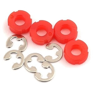 Traxxas Piston damper (red) (4)/ e-clips (8) TRA8261
