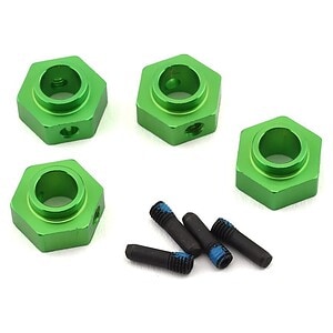 Traxxas Wheel hubs 12mm hex 6061-T6 aluminum (green-anodized) (4)/ 3x10 screw pin (4) TRA8269G