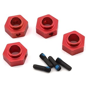 Traxxas Wheel hubs 12mm hex 6061-T6 aluminum (red-anodized) (4)/ 3x10 screw pin (4) TRA8269R