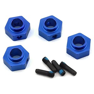 Traxxas Wheel hubs 12mm hex 6061-T6 aluminum (blue-anodized) (4)/ 3x10 screw pin (4) TRA8269X