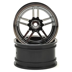 Traxxas Wheels 1.9 split-spoke (black chrome) (wide rear) (2)
