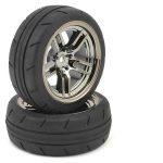 Traxxas Tires and wheels assembled glued (split-spoke black wheels 1.9 Response tires) (front) (2)