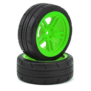 Traxxas Tires and wheels assembled glued (split-spoke green wheels 1.9 Response tires) VXL Rated (front) (2)