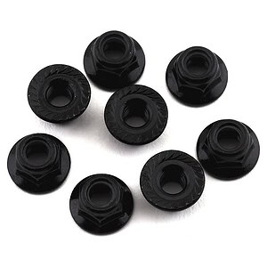 Traxxas Nuts 5mm flanged nylon locking (steel black serrated) (8) TRA8447
