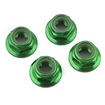 Traxxas Nuts 5mm flanged nylon locking (aluminum green-anodized serrated) (4) TRA8447G