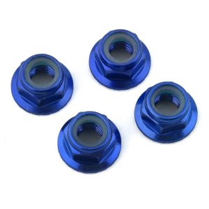 Traxxas Nuts 5mm flanged nylon locking (aluminum blue-anodized serrated) (4) TRA8447X