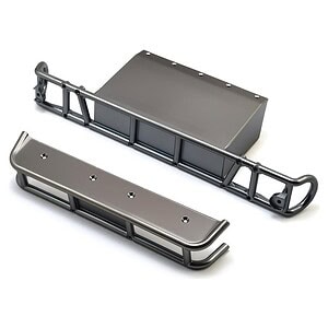 Traxxas Rear bumper/ bumper extension (satin black chrome-plated) TRA8536X