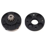 High-quality RC car gear set with durable black plastic and metal components for improved performance.